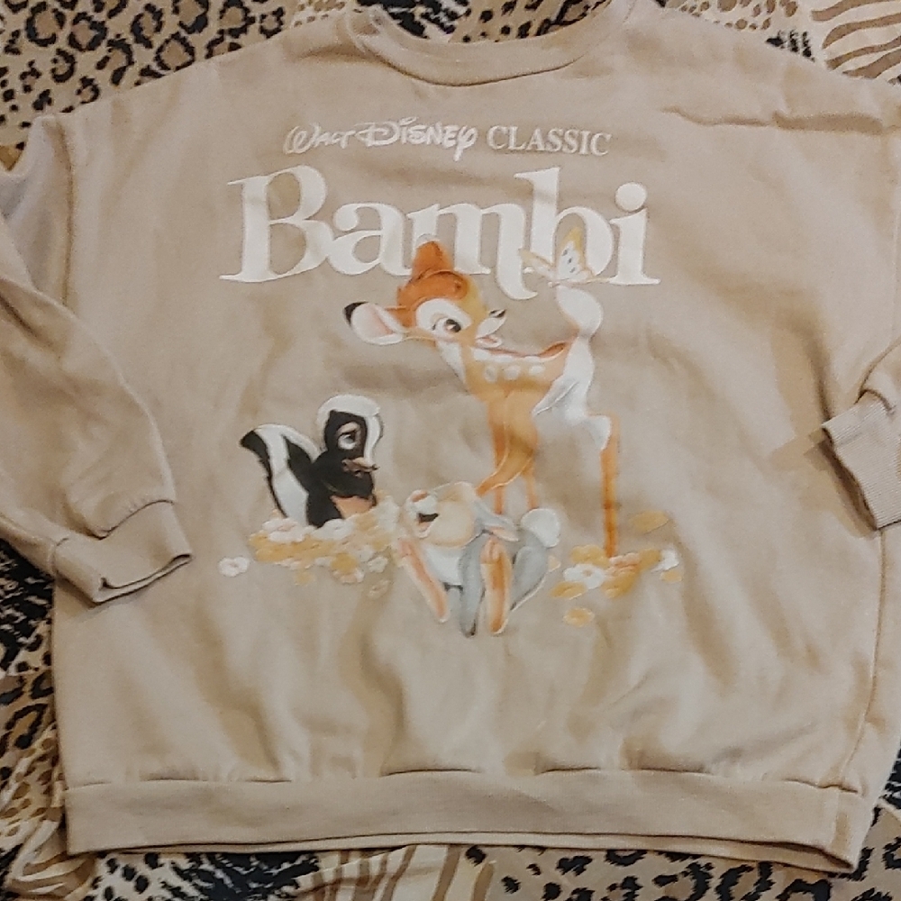 Disney Classic Bambi Tan Sweatshirt Sz XS